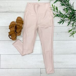 Faux Leather Leggings in Dusty Blush, XL